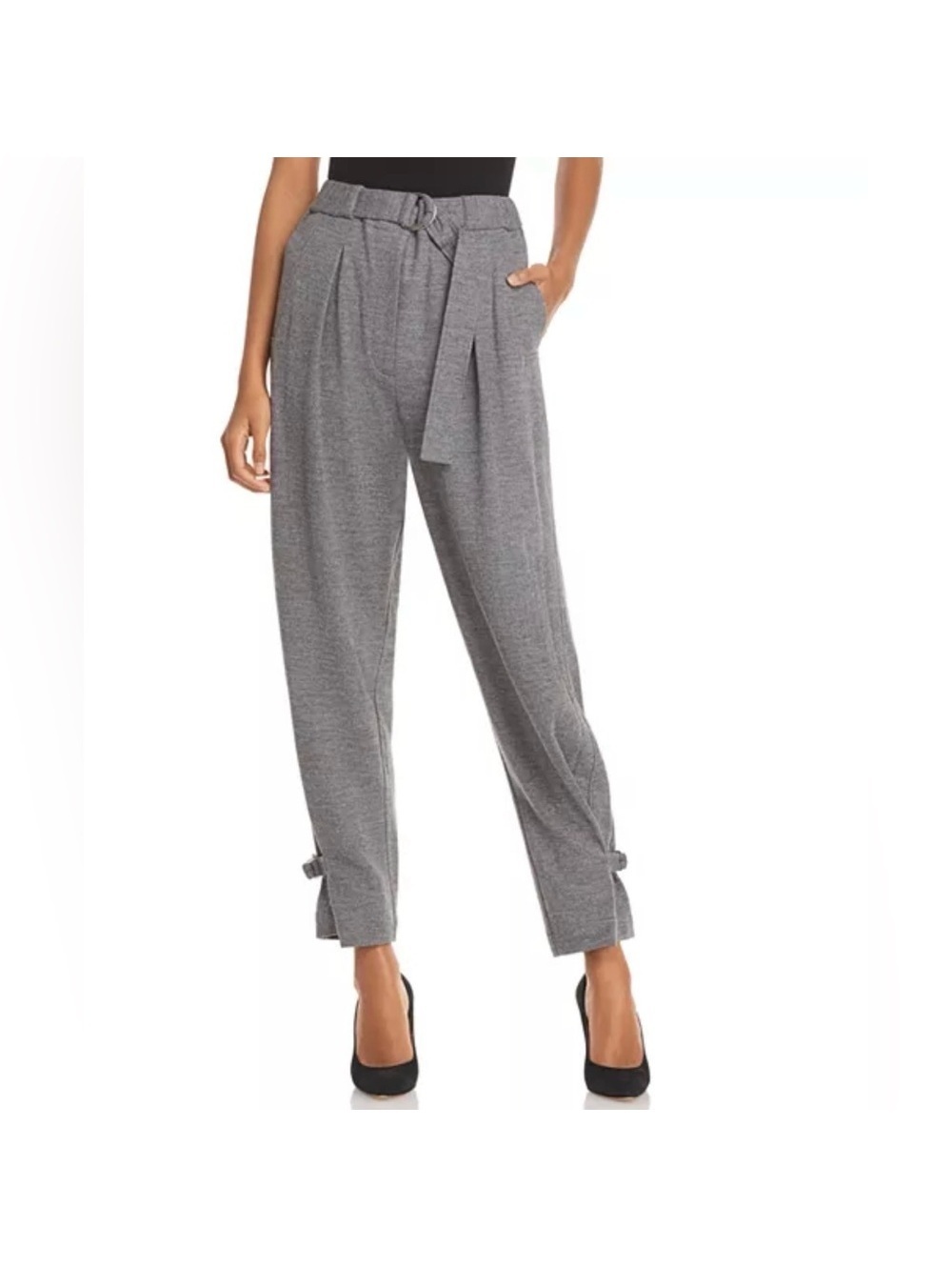 3.1 Phillip Lim Cinched Trouser Wool Ankle Pants in Grey, Size 4, NEW w/Tag